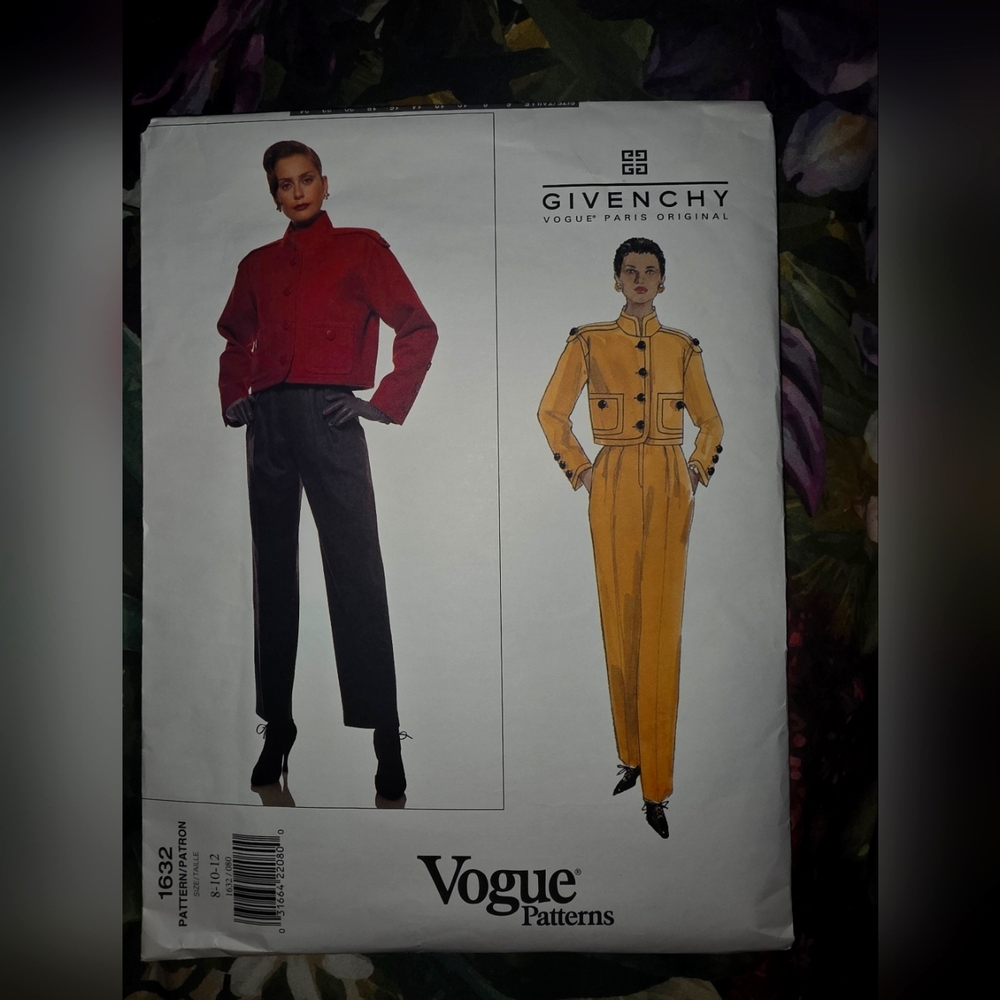 VOGUE PARIS ORIGINAL GIVENCHY #1632 PARTIAL-CUT/COMPLETE SZS. 8-10-12